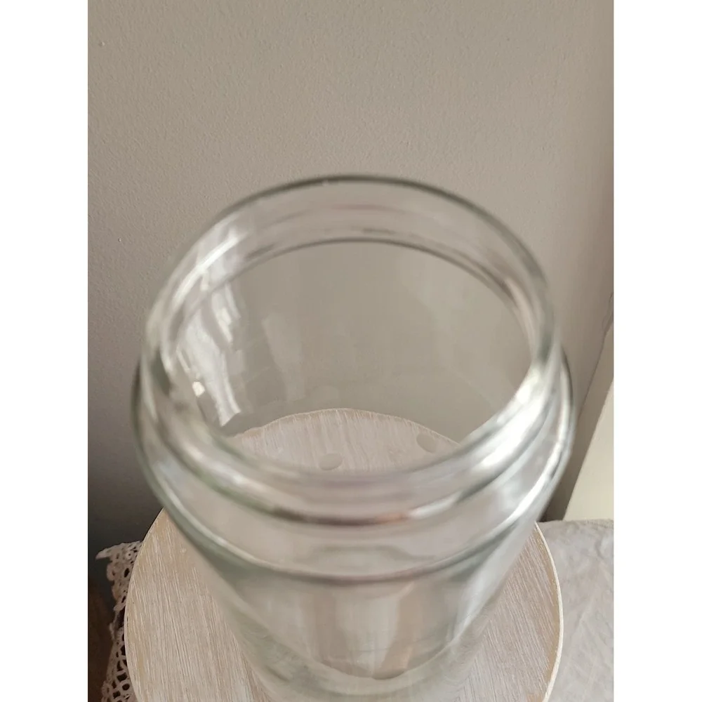 Vintage Mid Century Etched Glass Cocktail Shaker With Stainless Steel Lid